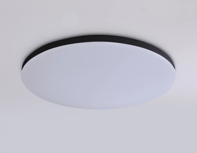 Потолочный светодиодный светильник с Wi-Fi Яндекс Алисой/Tuya/Smart Home/Alexa FZ2004 BK черный IP54 20W 3000K-6500K+RGB D300*55 (ПДУ ИК)