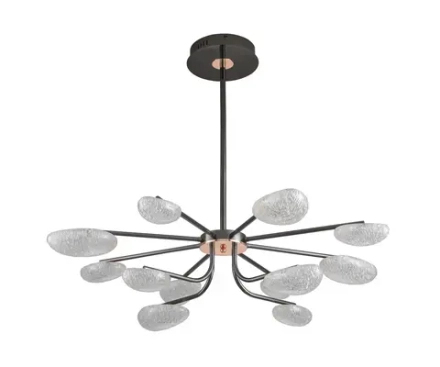 Люстра диммируемая Юнни черный жемчуг d90 h80/60/50 Led 6*5W+6*7W (4000K) с пультом ДУ