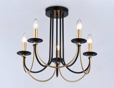 Подвесная люстра со сменной лампой TR9621/5 BK/CGD черный/золото E14/5 max 40W D570*410