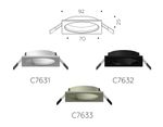 Корпус светильника встраиваемый для насадок D70mm C7632 SBK черный песок 92*92*H25mm MR16 GU5.3