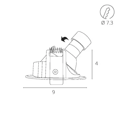 Точечный встраиваемый светильник Arte Lamp ACCENTO A3217PL-1BK, 1хGU10