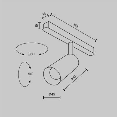Трековый светильник Focus Led Exility 2700-6000K 5Вт 36° Dim Smart, TR032-4-5W3K-M-DS-BW. TM Maytoni