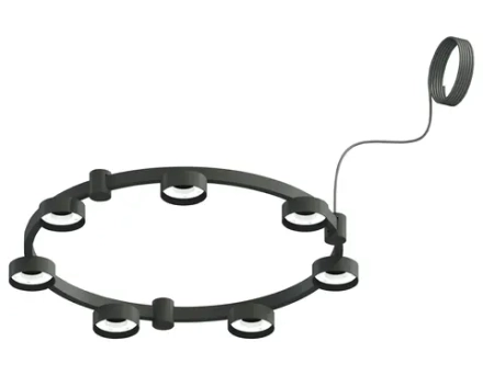 Корпус светильника Techno Ring подвесной для насадок Ø85мм C9238/7 SBK черный песок D635*70.5mm GX53/7