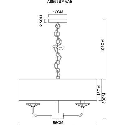 Подвесная люстра Arte Lamp JENNIFER A8555SP-6AB, 6хE14