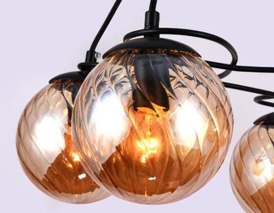 Подвесная люстра TR9022/5 BK/TI черный/янтарь E14 max 40W D560*800