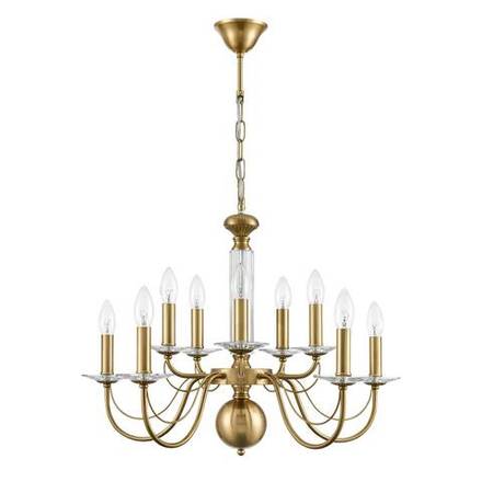 8033/10 CLASSI LN26 080 медь, металл/стекло Люстра подвесная Е14 10*40W 220V INCANTO