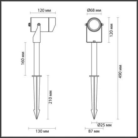 6647/10GL NATURE ODL24 000 черный/металл Уличный светильник IP67 LED 10W 4000K 30° AC85-265V STIMA