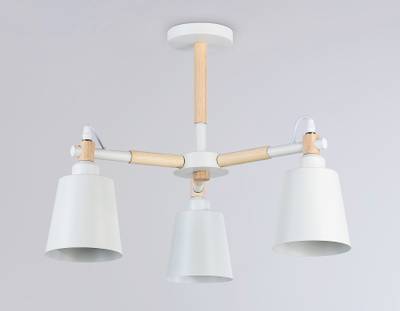 Подвесная люстра TR82204/3 WH/LWD белый/светлое дерево E27/3 max 40W D560*430