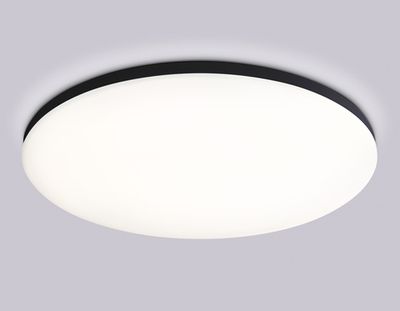 Потолочный светодиодный светильник с Wi-Fi Яндекс Алисой/Tuya/Smart Home/Alexa FZ2006 BK черный IP54 30W 3000K-6500K+RGB D450*60 (ПДУ ИК)