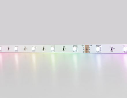 Светодиодная лента RGB GS4301 5050 30Led/ 7.2W m/ 24V IP20 RGB/ 5000*10*1.87mm/ кратность резки 166mm (4 конт.)