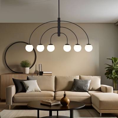 Потолочный светильник со стеклянным плафоном 30179/6 черный