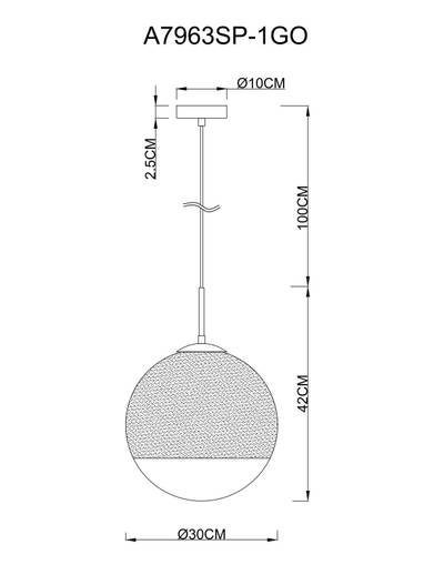 Подвесной светильник Arte Lamp JUPITER gold A7963SP-1GO, 1хE27