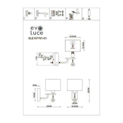 SLE107701-01 Бра Шампань/Светло-бежевый E14 1*40W