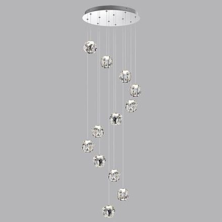 5084/60L L-VISION ODL25 553 хром/прозрачный/металл/акрил Люстра каскадная LED 60W 4000K 3000Лм JEMSTONE