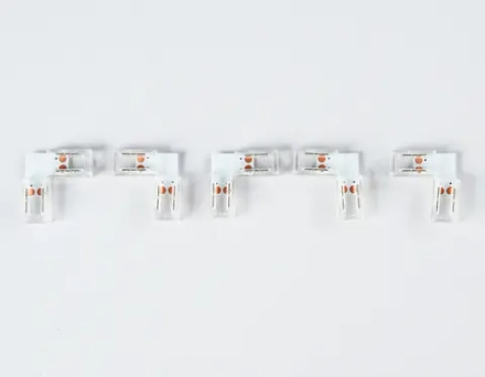 Соединитель угловой L для светодиодной ленты COB 8mm 12/24V (2 конт.) GS6851 (5шт)