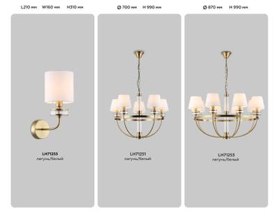 Светильник настенный LH71255 BS/WH латунь/белый E14 max 40W 210*160*310