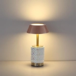 5454/6TL L-VISION ODL_EX26 010 светлая бронза/кофейный/жемчужный/металл/керамика Настольная лампа беспроводная LED*6W 3000K LULU