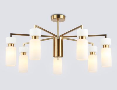 Светильник на штанге LH56126/7 BS/FR латунь/белый матовый E14*7 max 40W D705*350