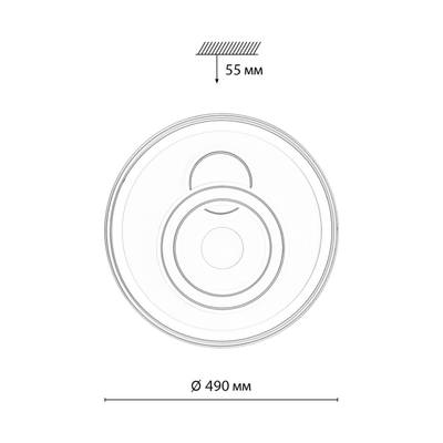 7785/85L PIKO LED SN Светильник металл/белый/бронза LED 85Вт 3000-6500K D490 IP20 пульт ДУ GEMINI