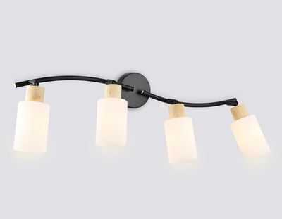 Светильник накладной TR8723/4 BK/WD черный/дерево E14/4 max 60W 760*100*210