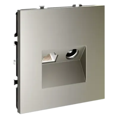 VLS060704 Розетка телевизионная встраиваемая VOLTUM S70 TV+RJ45 кат. 6, (шелк). (ТМ Maytoni)