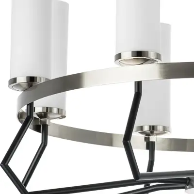 723085 Люстра FLUME 8х40W E14 ЧЕРНЫЙ МАТОВЫЙ/НИКЕЛЬ Lightstar