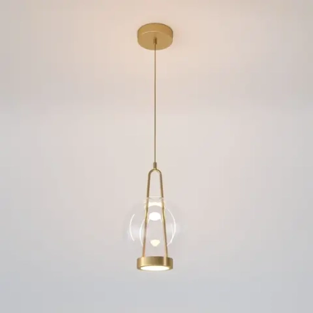 Подвесной светодиодный светильник со стеклянным плафоном 50267/1 LED латунь, LED