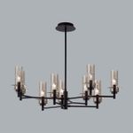 6555/9C CLASSI LN25 черный/дымчатый/металл/стекло Люстра потолочная E14 9*40W 220V MADONNA