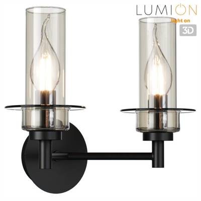 6555/2W CLASSI LN25 черный/дымчатый/металл/стекло Бра E14 2*40W 220V MADONNA