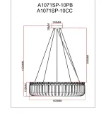 Подвесная люстра Arte Lamp MAYOTTE A1071SP-10PB, 10хG9