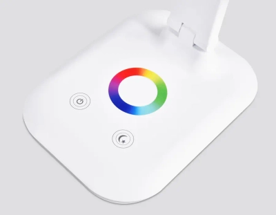 Светодиодная настольная лампа с RGB подсветкой DE530 WH белый LED 3000-6400K+RGB 8W