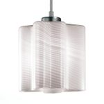 SL117.503.01 Светильник подвесной ST-Luce Серебристый/Белый с полосками E27 1*60W