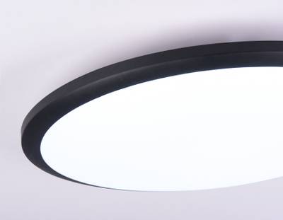 Потолочный светодиодный светильник FZ1235 BK черный IP44 48W 6400К D450*55 (Без ПДУ)