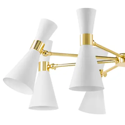 816086 Люстра DUMO 8х40W E14 БЕЛЫЙ МАТОВЫЙ/ЗОЛОТО