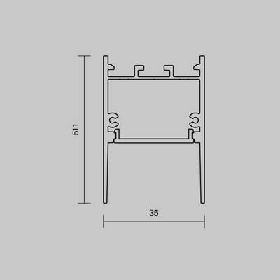 Алюминиевый профиль накладной-подвесной 35x51 (Черный, 2 м), ALM-3551-B-2M 633011