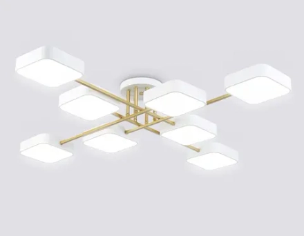 Светильник светодиодный подвесной FL516346/8 WH/GD белый/золото 144W 3000-6000K 1060*1060*150 (без ПДУ)