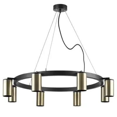 LR018318 Люстра RULLO 8х50W GU10 ЧЕРНЫЙ/БРОНЗА (571018+214431-8)