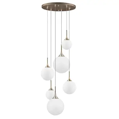 813063 Люстра GLOBO 6х40W E14 champagne gold/white Lightstar