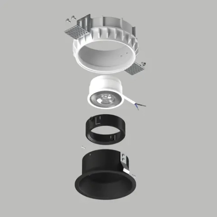 G214607BMOD Светильник DOMINO ROUND под LED модуль/лампу МR16 ЧЁРНЫЙ (214610+214607+214007)