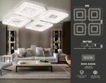 Светильник потолочный светодиодный с пультом FA4004/4 WH белый 100W 3000K+6400K/4200K/6400K+3000K 395*395*85 (ПДУ ИК)