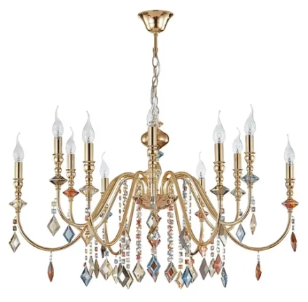 Люстра Crystal Lux MERCEDES SP6+6 GOLD/COLOR 0951/312