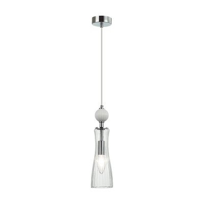 8268/1A NEOCLASSI LN26 160 хром/белый/прозрачный, металл/керамика/стекло Подвес Е14 1*40W 220V EMILY