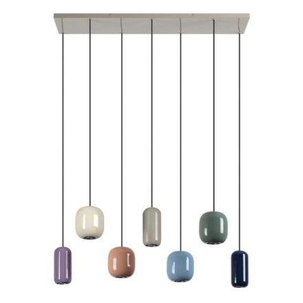 5053/7A PENDANT ODL24 447 цвет слонов.кости/мультиколор/металл Подвес GU10 LED 7*4W OVALI