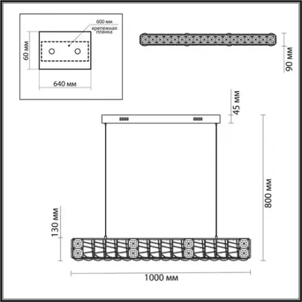 5071/40L HALL ODL24 595 золото/прозрачный/металл/хрусталь/стекло Люстра LED 40W 3700K VERSION