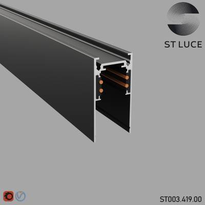 ST003.419.00 Шинопровод магнитный накладной ST-Luce Черный Длина 1 000мм
