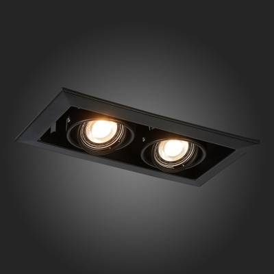 ST250.448.02 Св-к встр. Черный GU10 2*50W  L245xW126xH70 220V Без ламп