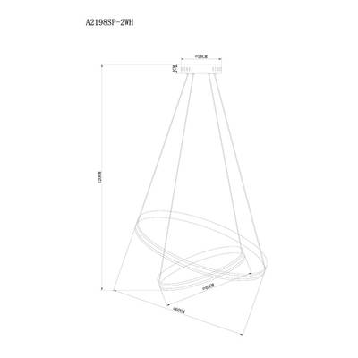 Подвесная люстра Arte Lamp MERIDIANA A2198SP-2WH, 1хLED