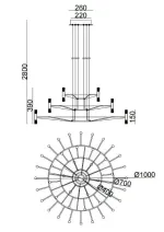Подвесная люстра Arte lamp EMPIRE A2482SP-84BK, 1хLED