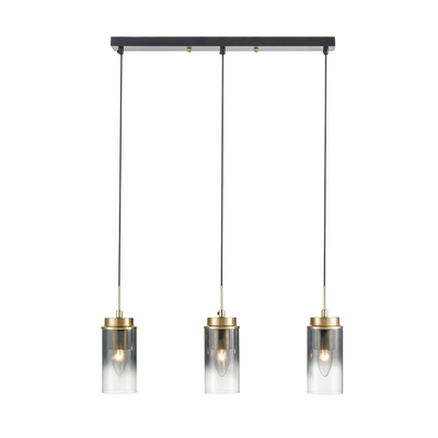 8101/3A COMFI LN26 407 черный/бронза металл/стекло Подвес Е14 3*40W 220V ISHA