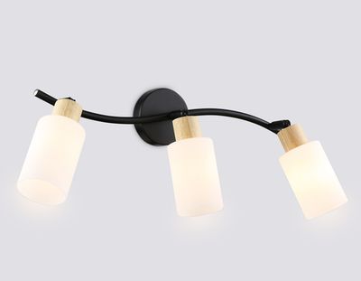 Светильник накладной TR8722/3 BK/WD черный/дерево E14/3 max 60W 580*100*210